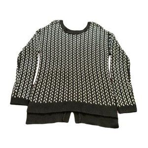 Dex Women's Sweater Style #427310BQ High Low Style Black & White - Size L Large
